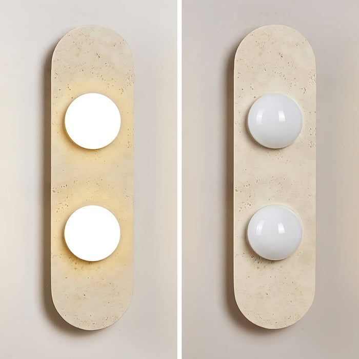 Rounded Travertine Wall Sconce-DWHOME