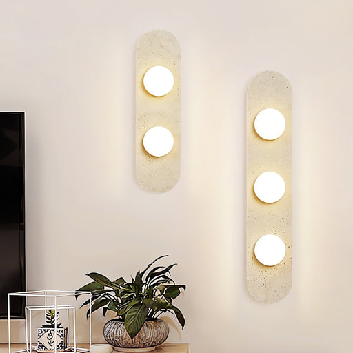 Rounded Travertine Wall Sconce-DWHOME
