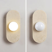 Rounded Travertine Wall Sconce-DWHOME