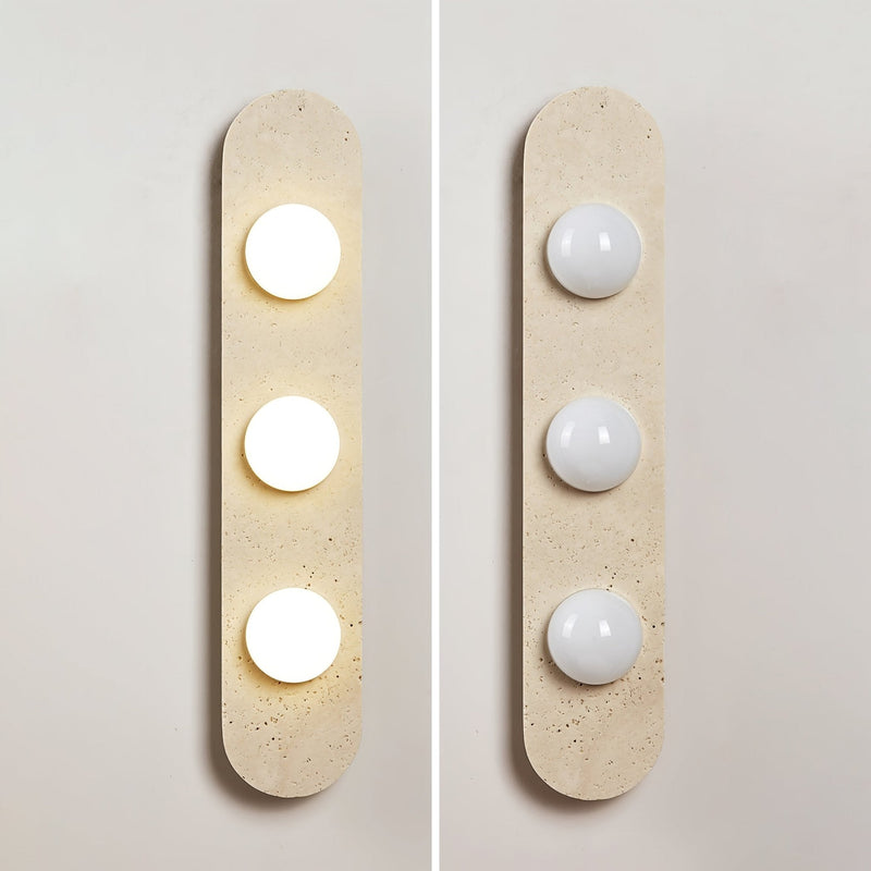 Rounded Travertine Wall Sconce-DWHOME