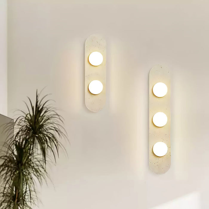 Rounded Travertine Wall Sconce-DWHOME