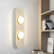 Rounded Travertine Wall Sconce-DWHOME