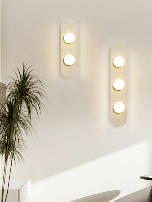 Rounded Travertine Wall Sconce-DWHOME