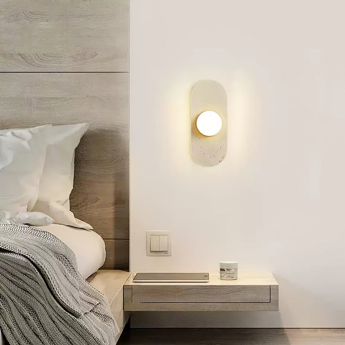 Rounded Travertine Wall Sconce-DWHOME