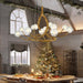 Rustic Farmhouse Branch Chandelier with Glass Orbs.