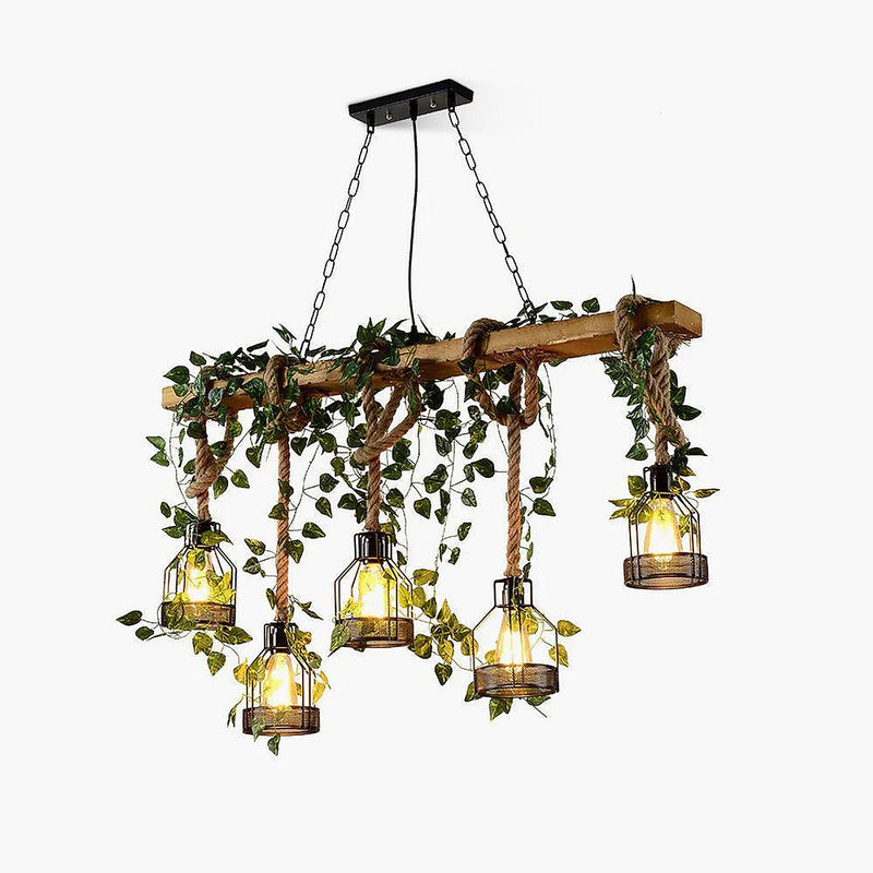Chandelier rustique en bois - DWHOME