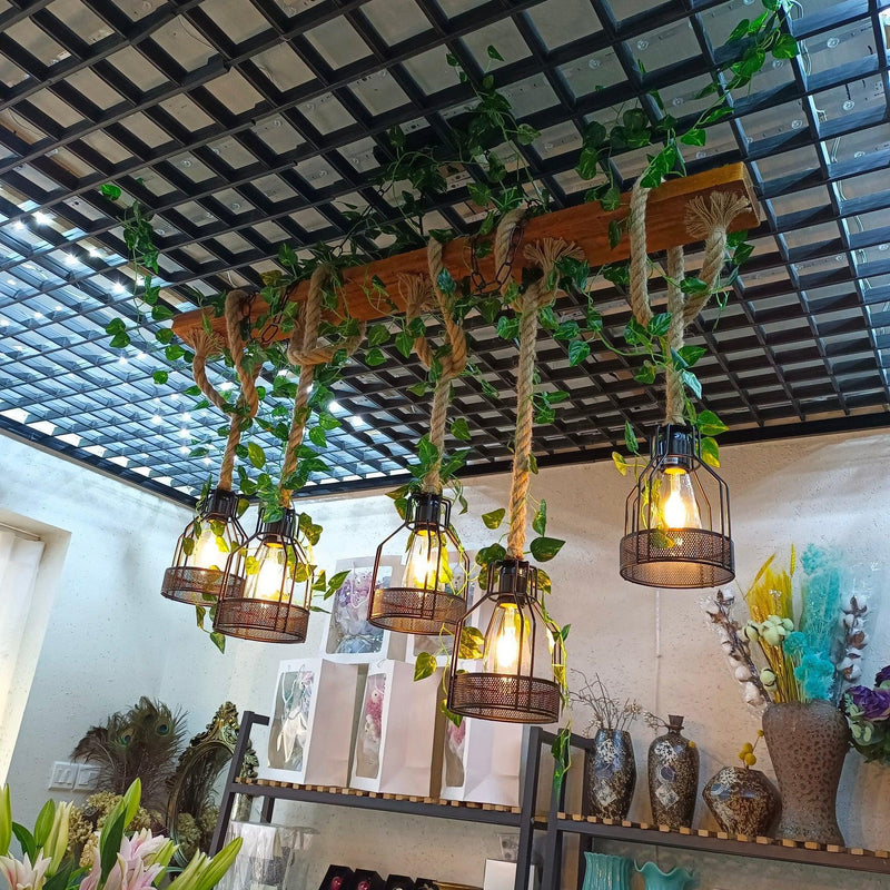 Chandelier rustique en bois - DWHOME