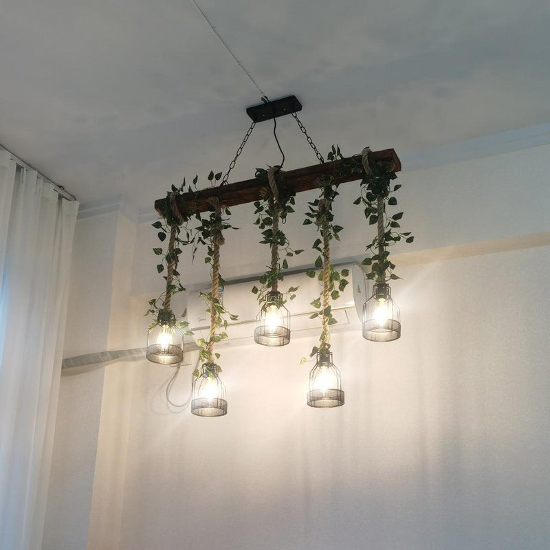 Chandelier rustique en bois - DWHOME