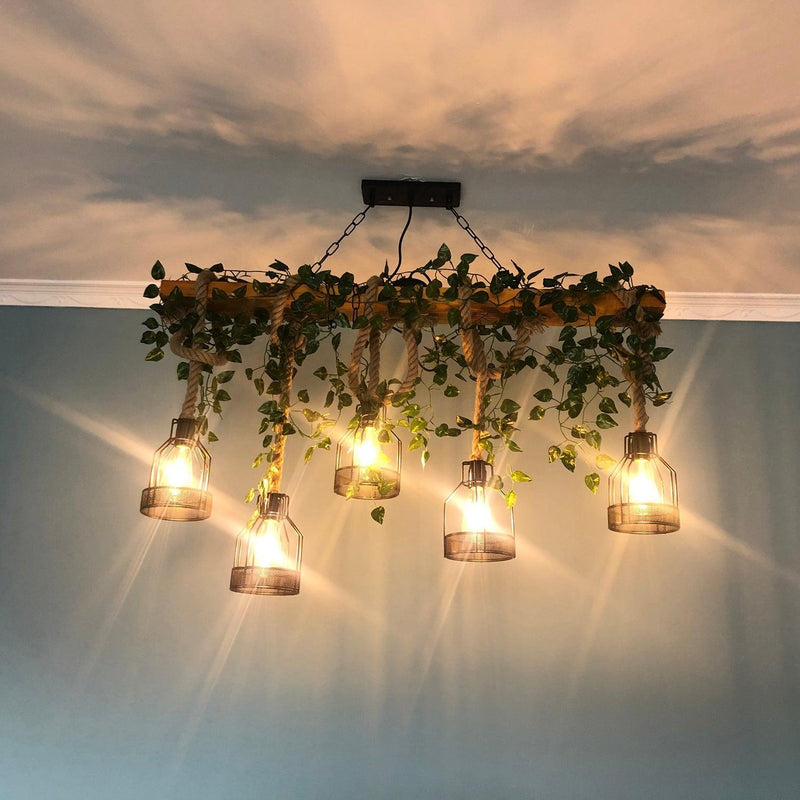 Chandelier rustique en bois - DWHOME