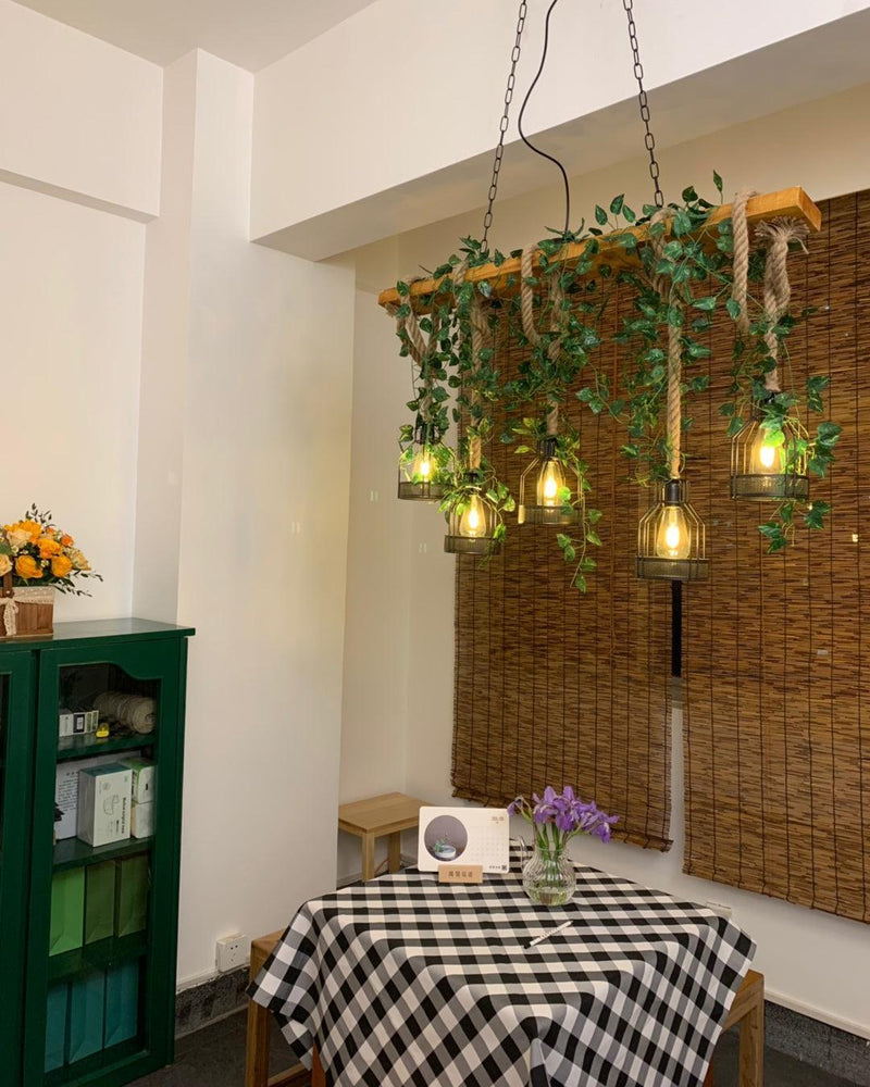 Chandelier rustique en bois - DWHOME