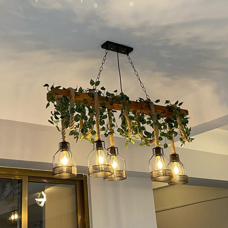 Chandelier rustique en bois - DWHOME