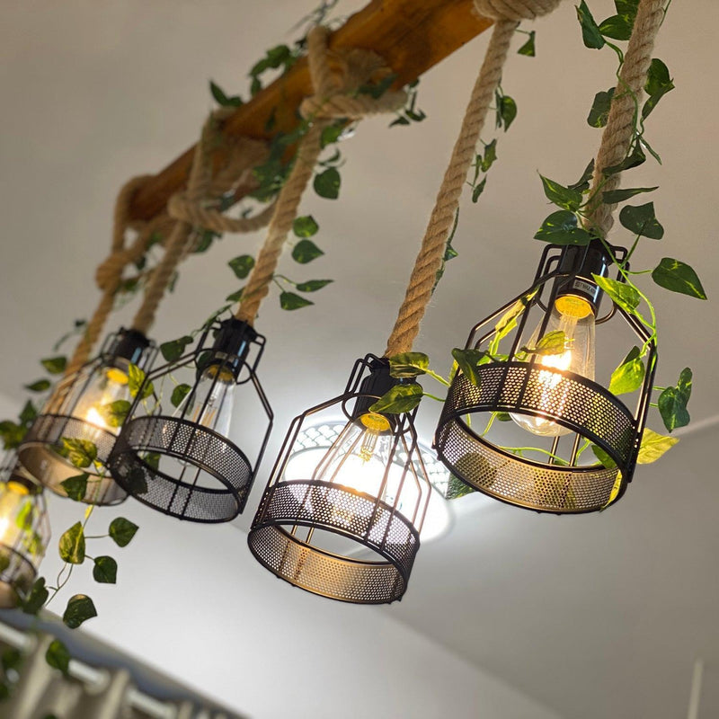 Chandelier rustique en bois - DWHOME
