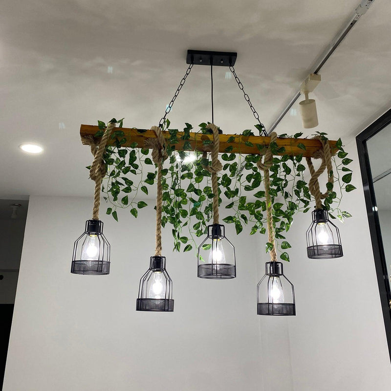 Chandelier rustique en bois - DWHOME