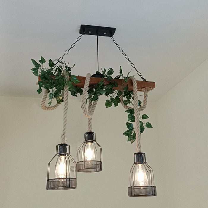 Rustic Wooden Chandelier - Vakkerlight