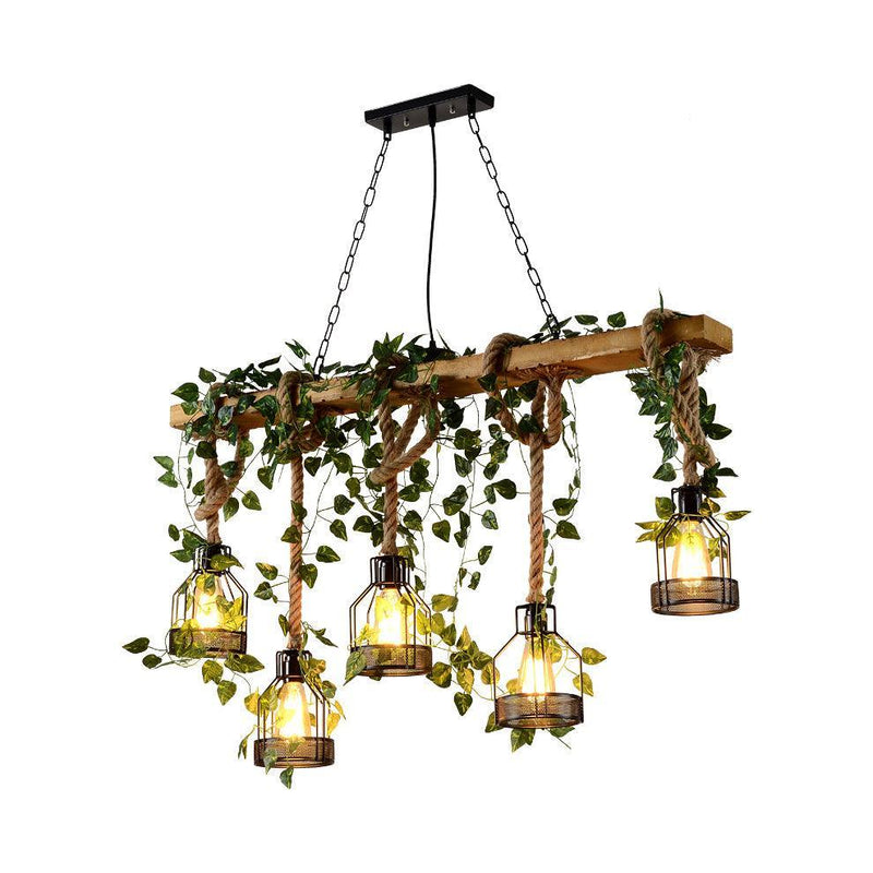Chandelier rustique en bois - DWHOME