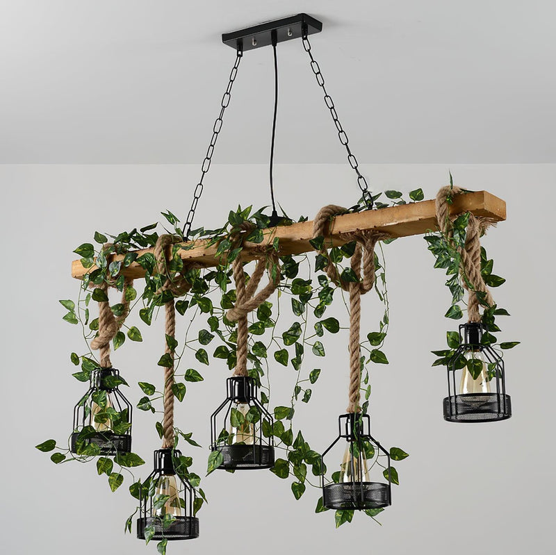 Chandelier rustique en bois - DWHOME