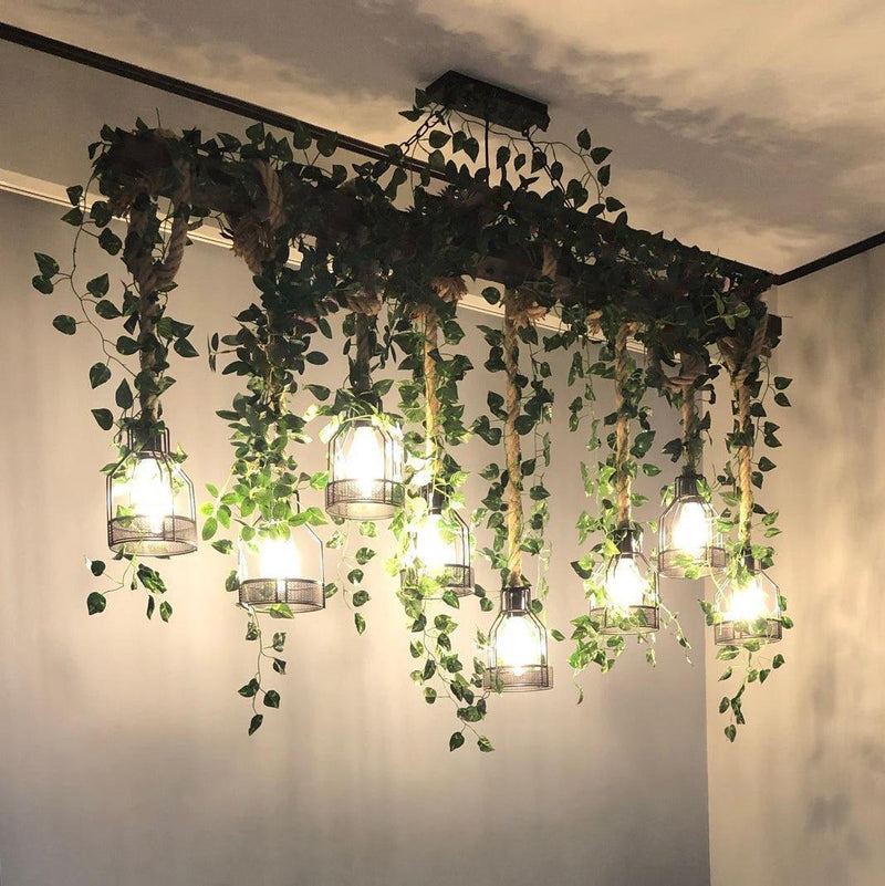 Chandelier rustique en bois - DWHOME