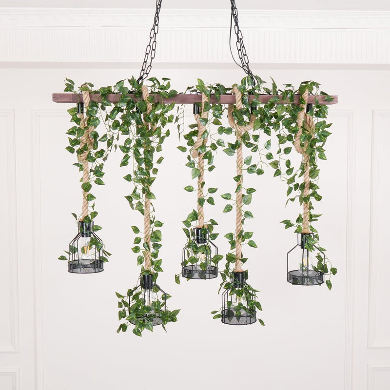Chandelier rustique en bois - DWHOME