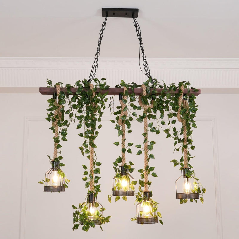 Chandelier rustique en bois - DWHOME