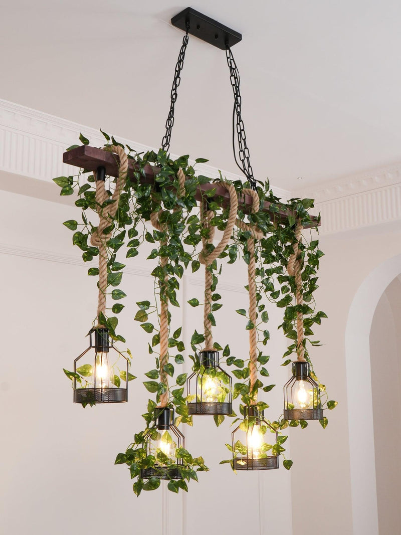 Chandelier rustique en bois - DWHOME