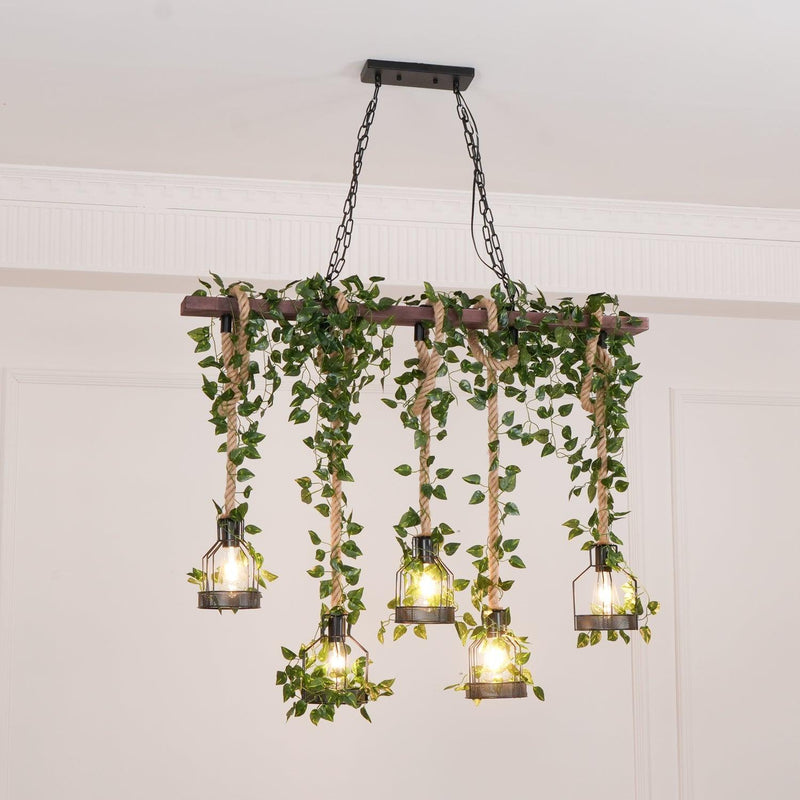 Chandelier rustique en bois - DWHOME