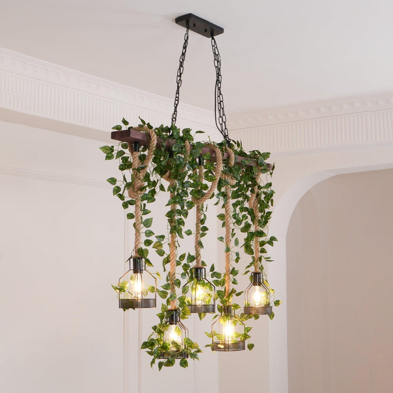 Chandelier rustique en bois - DWHOME