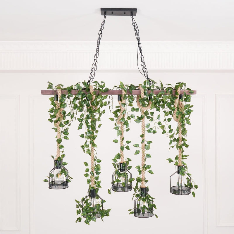 Chandelier rustique en bois - DWHOME