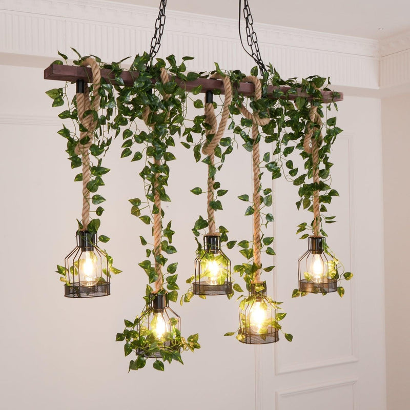 Chandelier rustique en bois - DWHOME