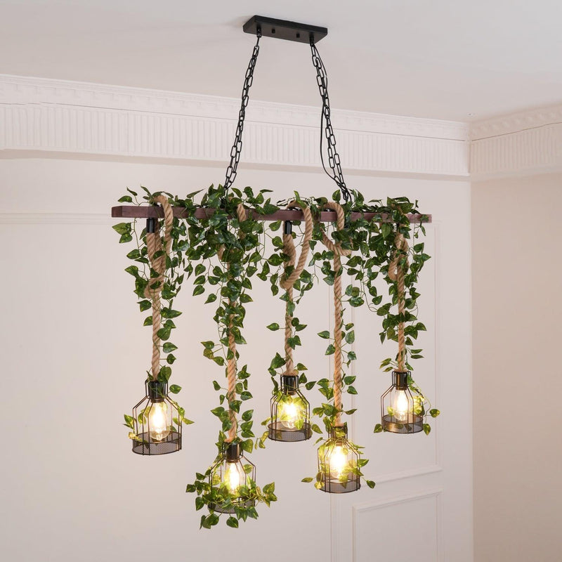 Chandelier rustique en bois - DWHOME