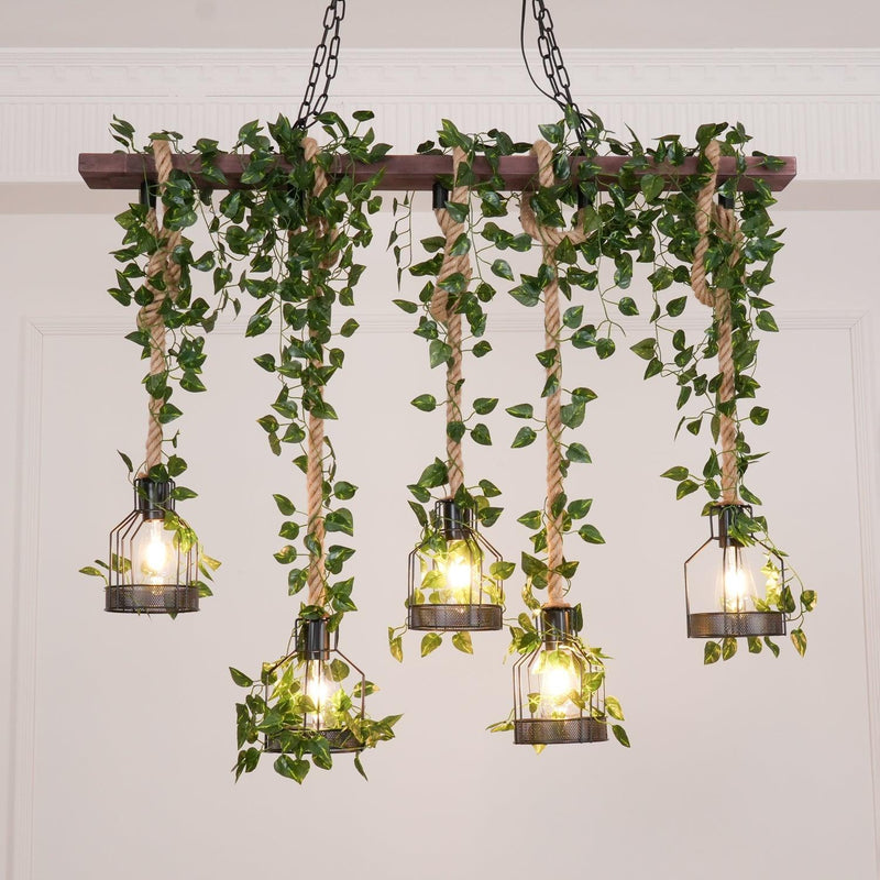 Chandelier rustique en bois - DWHOME
