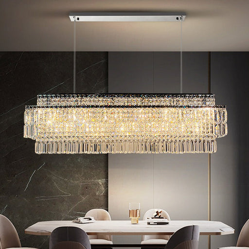 Stefano 47" Crystal Kitchen Island Chandelier.