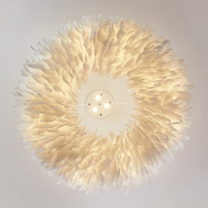 Natural Goose FeatherCeiling Light.