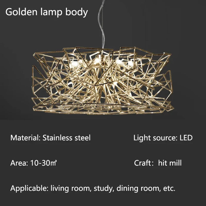 Luxury Silver LED Chandelier - Modern Stainless Steel.