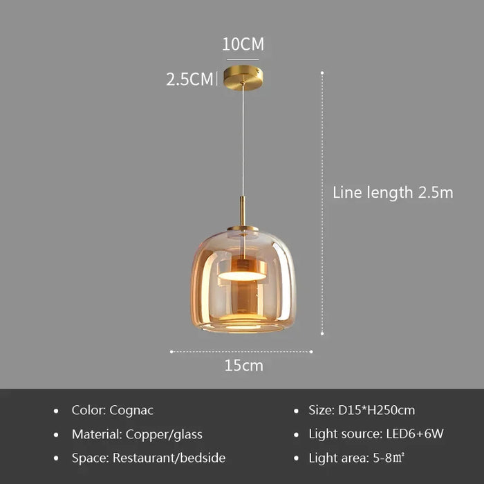 Modern Glass Pendant Light luxury Chandelier Deco Nordic Led Hanging Light Fixtures Bedroom Modern Luminaire Suspension lamp.