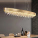 Alleri Brushed Stainless Steel Crystal Dining Room Chandelier.