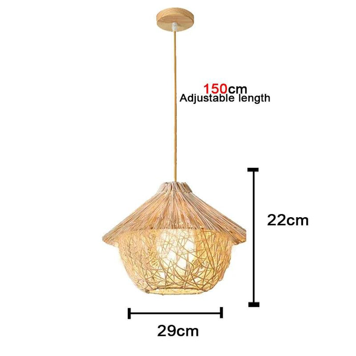 Handmade Bamboo Chandelier Pendant Lamp - LED Lighting for Home - DWHOME