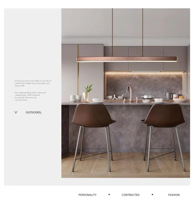 Modern Led Pendant Light Linear Hanging Lamp for Home Dining Room Kitchen Chandelier Black Decorative Ceiling Suspension Fixture-DWHOME
