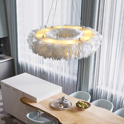 Natural Goose FeatherCeiling Light.