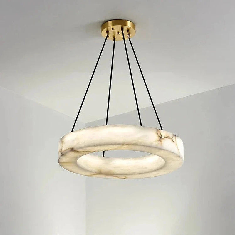 20" Natural Marble Wheel Chandelier-DWHOME
