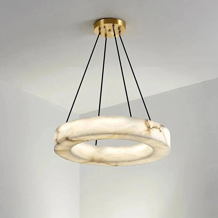 20" Natural Marble Wheel Chandelier-DWHOME