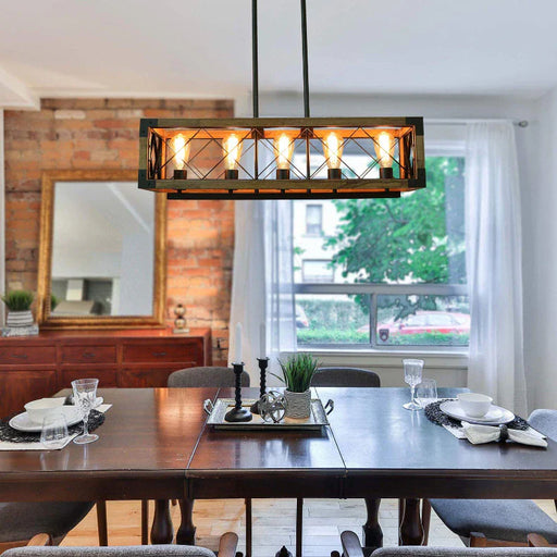 Villa Wood Dining Room Chandelier.