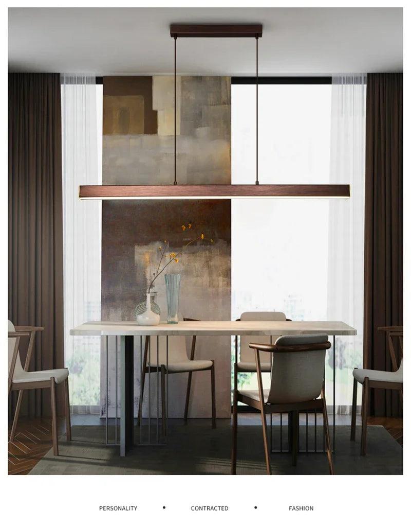 Modern Led Pendant Light Linear Hanging Lamp for Home Dining Room Kitchen Chandelier Black Decorative Ceiling Suspension Fixture-DWHOME
