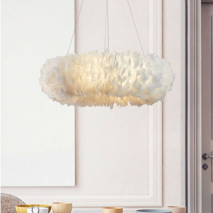 Natural Goose FeatherCeiling Light.