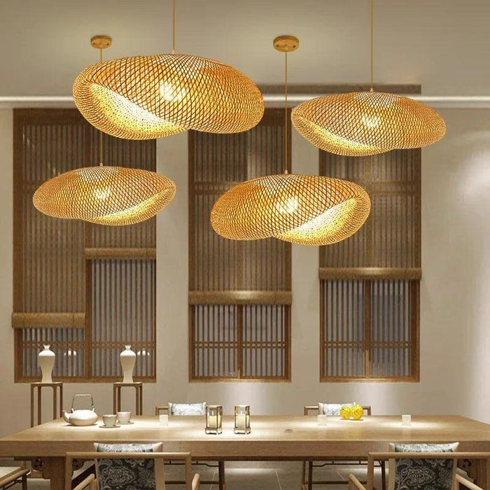 Handmade Bamboo Chandelier Pendant Lamp - LED Lighting for Home - DWHOME