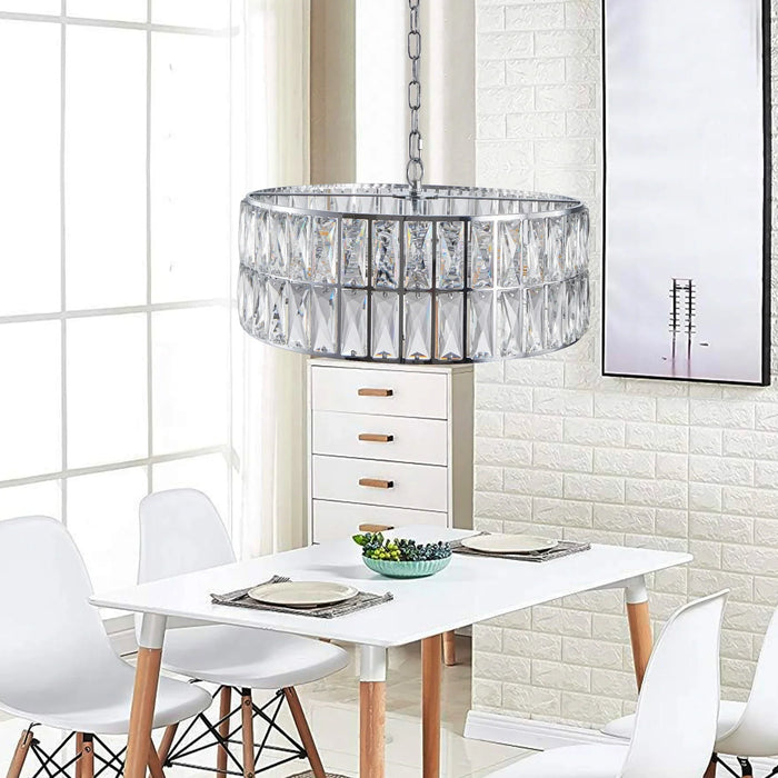 Bacci Crystal Drum Chandelier-DWHOME
