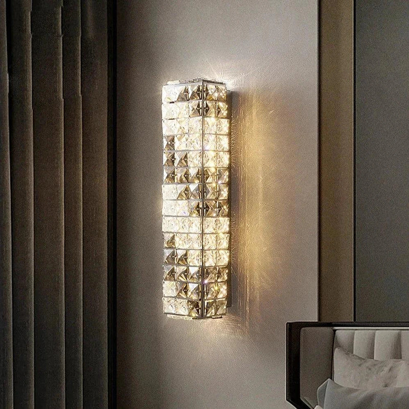 Bacci Smoke & Clear Crystal Wall Sconce-DWHOME
