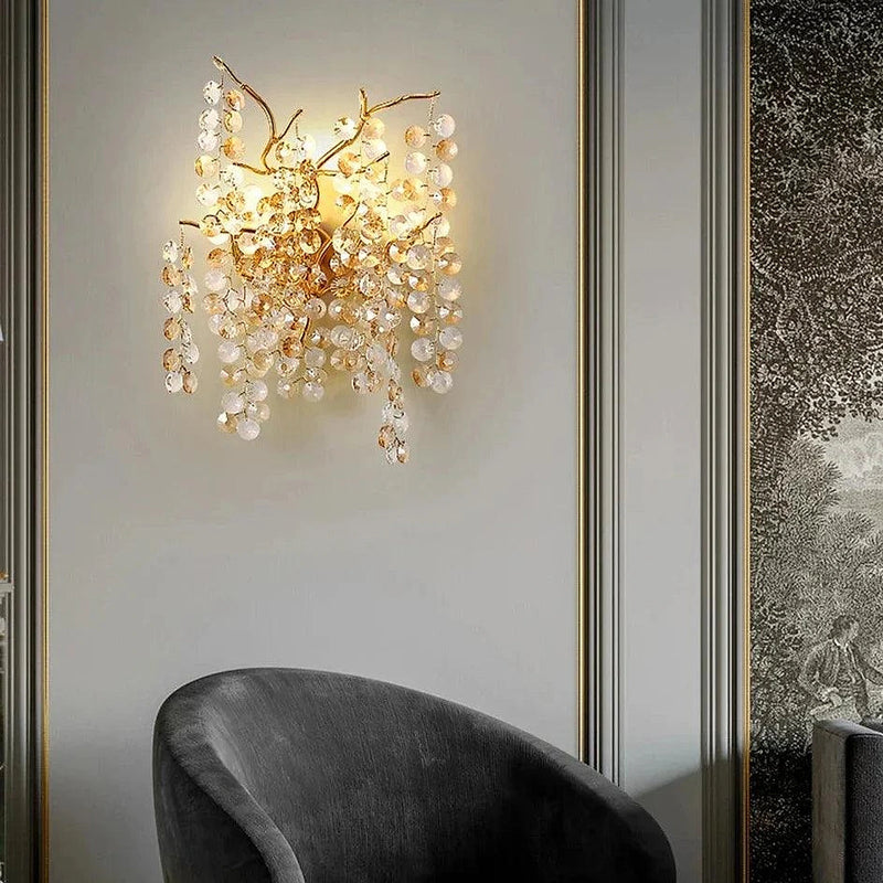 Albero Collection Crystal Wall Sconce-DWHOME