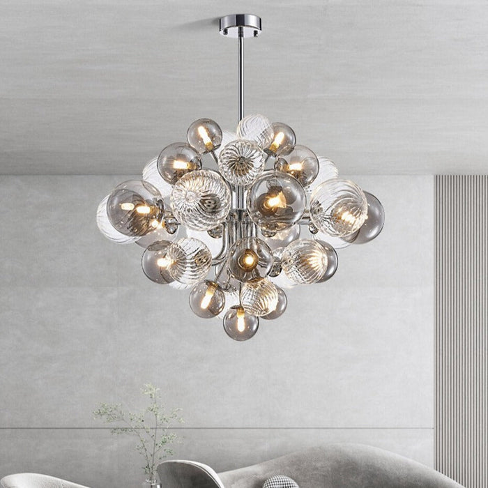 18-Light Glass Modern Chandelier.