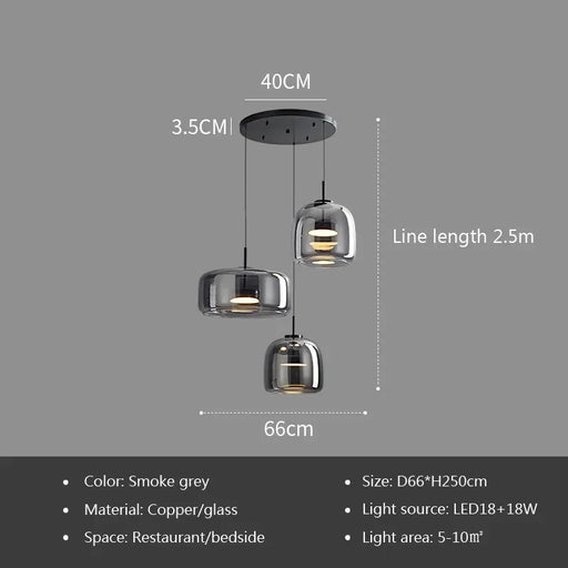 Modern Glass Pendant Light luxury Chandelier Deco Nordic Led Hanging Light Fixtures Bedroom Modern Luminaire Suspension lamp.