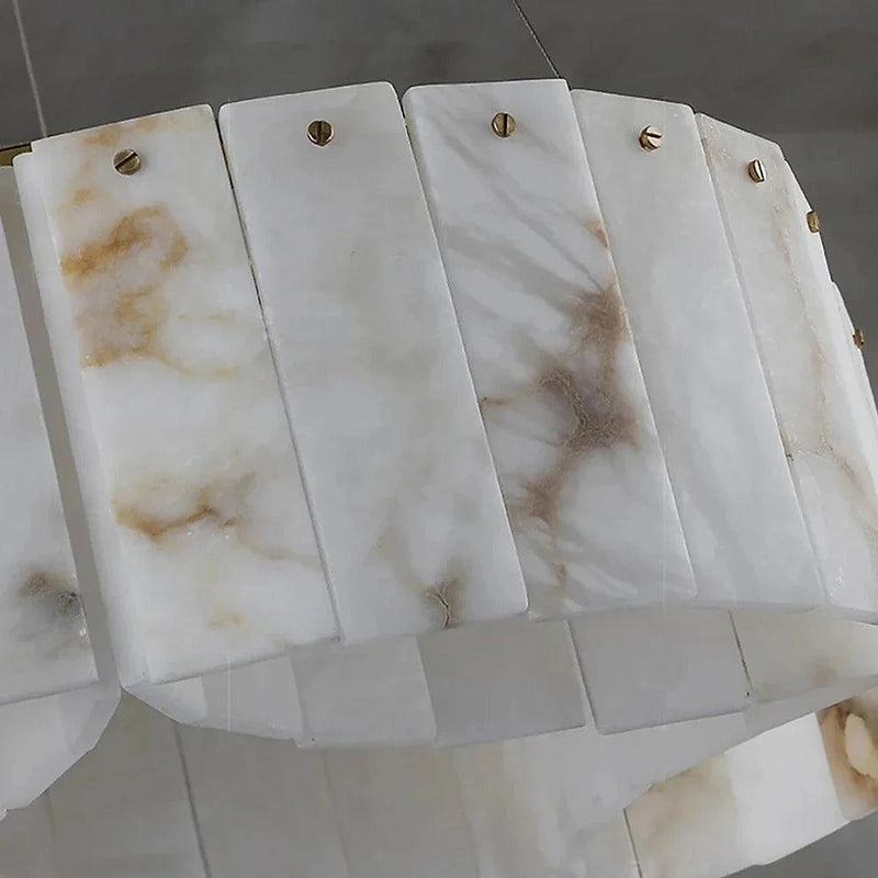 2-Tier Natural Marble Modern Chandelier-DWHOME
